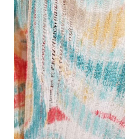 Alfred Dunner Petite open Cardigan light weight Swirl blue Orange Sz Large P - Picture 2 of 6